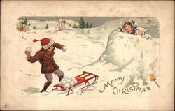 Merry Christmas Children Postcard Postcard