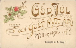 God Jul Och Godt Nutt Ar Christmas Postcard Postcard