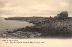 View of Shore at Marmion Way Rockport, MA Postcard Postcard