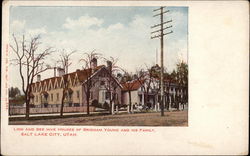 Lion and Bee Hive Houses of Brigham Young and his Family Postcard