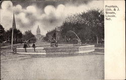 Foutain at 11th & J Streets Lincoln, NE Postcard Postcard