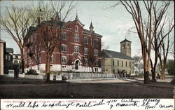 High School and Unitarian Church Haverhill, MA Postcard Postcard