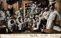 US Sailors Life "Assisting the Cook" Navy Postcard Postcard