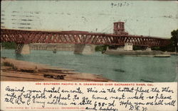 Southern Pacific RR Drawbridge over Sacramento River Postcard