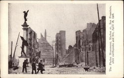 The Phelan Monument, Market St., After Earthquake and Fire, April 18, 1906 San Francisco, CA Postcard Postcard