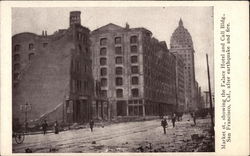 Market St., Showing the Palace Hotel and Call Bldh After Earthquake and Fire San Francisco, CA Postcard Postcard