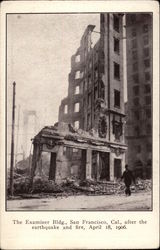 San Francisco Examiner Building After the 1906 Earthquake California Postcard Postcard