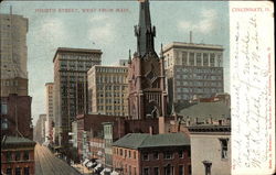 Fourth Street, West from Main Cincinnati, OH Postcard Postcard