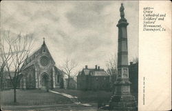 Grace Cathedral and Soldiers' and Sailors' Monument Postcard