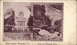 State Capitol, Scene on Winooski River Montpelier, VT Postcard Postcard