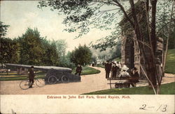 Entrance to John Ball Park Postcard