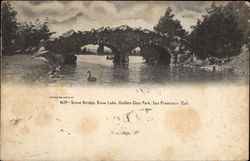 Stone Bridge, Stow Lake, Golden Gate Park San Francisco, CA Postcard Postcard