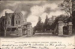 Entrance to Fairmount Cemetery Newark, NJ Postcard Postcard