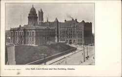 City Hall, Court House and Bee Building Postcard