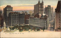 City Hall Park in New York City Postcard Postcard