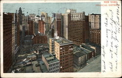 Aerial View of Financial District New York, NY Postcard Postcard