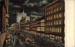 Twenty-Third Street, Shopping District, By Night Postcard