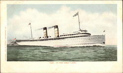 On the Great Lakes Steamers Postcard Postcard