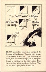 The Easy Way to Draw a Jim Dandy Picture of Billy Goat Postcard