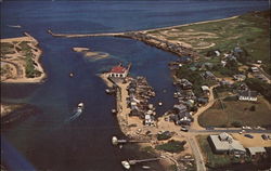 Air View of Menemsha Harbor Postcard