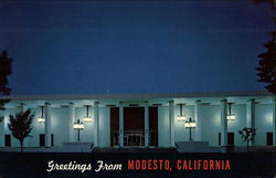 Modesto-Stanislaus Public Library Postcard