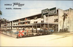 Mobile TraveLodge Postcard