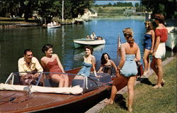 Families Boating on Lake Lake Hamilton, AR Postcard Postcard