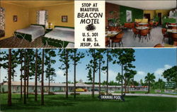 Views of the Beautiful, New Beacon Motel Postcard