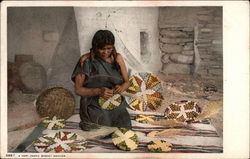 A Hopi (Moki) Basket Weaver Native Americana Postcard Postcard