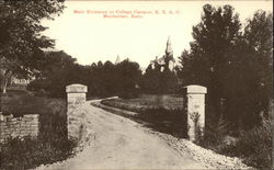 Main Entrance to College Campus, K.S.A.C Manhattan, KS Postcard Postcard