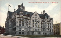 Rear view of Post Office and YWCA Postcard