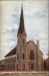 First Baptist Church Rock Island, IL Postcard Postcard