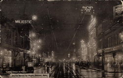 Curtis Street by Night Denver, CO Postcard Postcard