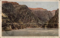 Kaibab Suspension Bridge across the Colorado River Grand Canyon National Park, AZ Postcard Postcard