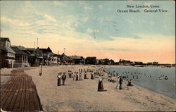 Ocean Beach, General View New London, CT Postcard Postcard