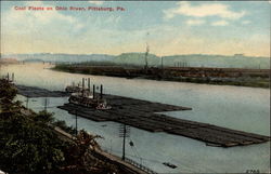 Coal Fleets on Ohio River Postcard