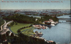 Bird's Eye View from Lemon Hill of Fairmount Park and City Postcard