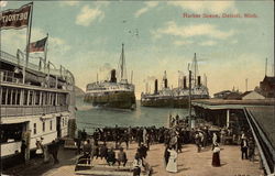 Harbor Scene Detroit, MI Postcard Postcard