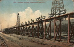 Loading Oil Cars Postcard