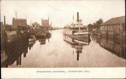 Stockton Channel California Postcard Postcard