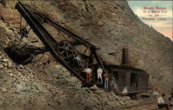 Steam Shovel in a Rock Cut on the Panama Canal Postcard Postcard