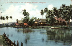 Moro Village on the Rio Grande Mindanao, Philippines Southeast Asia Postcard Postcard