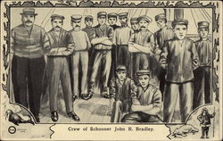 Crew of Schooner John R. Bradley Postcard Postcard