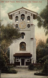 Clock Tower, Mill's Seminary Oakland, CA Postcard Postcard