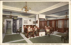 Safe Deposit Vault, Temple Place Branch, Old Colony Trust Company Boston, MA Postcard Postcard