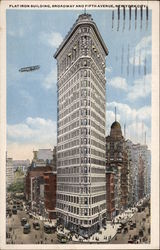 Flat Iron Building, Broadway and Fifth Avenue Postcard