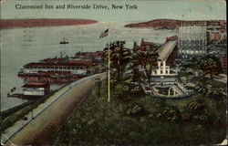 Claremont Inn and Riverside Drive Postcard