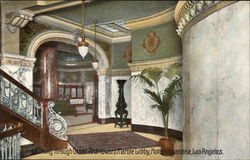 Looking through Grand Arch toward Marble Lobby, Hotel Alexandria Los Angeles, CA Postcard Postcard