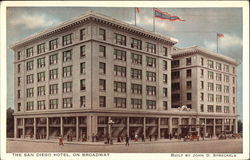 The San Diego Hotel on Broadway Postcard