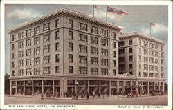 The San Diego Hotel on Broadway Postcard